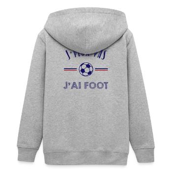 J'peux pas, j'ai foot - Veste à capuche ado bio Stanley/Stella - gris chiné - Dos - AI Model Teenager Male light (155cm)