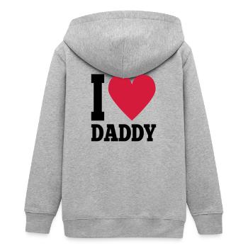 I love daddy - Teens Organic Zip-up Hoodie by Stanley/Stella - heather grey - Back - AI Model Teenager Male light (155cm)