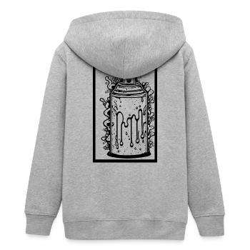 Bombe aérosol comique avec gouttes dans le cadre - Veste à capuche ado bio Stanley/Stella - gris chiné - Dos - AI Model Teenager Male light (155cm)