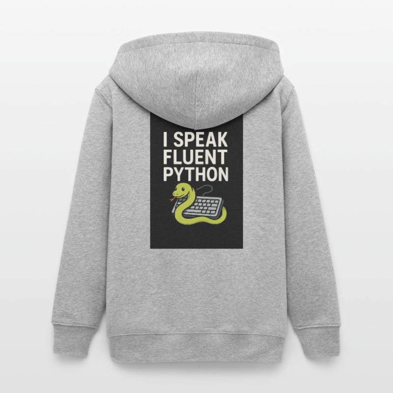 Python Coding Snake Teens Organic Zip-up Hoodie by Stanley/Stella