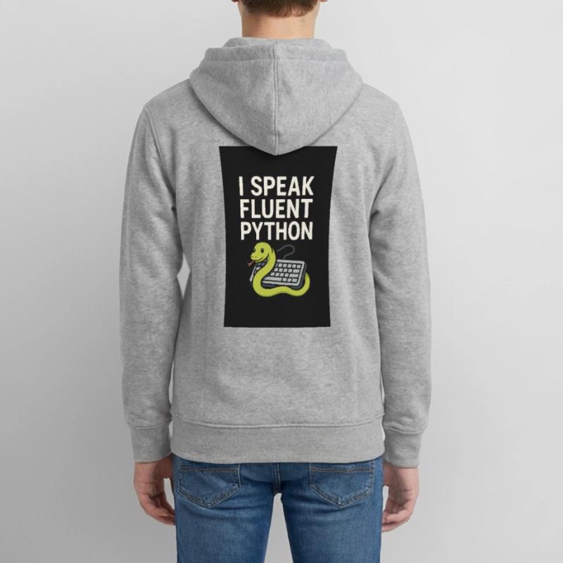 Python Coding Snake Teens Organic Zip-up Hoodie by Stanley/Stella