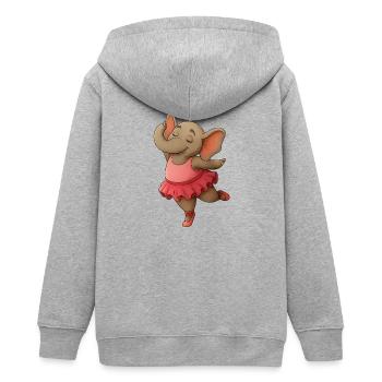 Tanzender Elefant im Tutu - Teenager Organic Kapuzenjacke Mini Cultivator von Stanley/Stella - Grau meliert - Hinten - AI Model Teenager Male light (155cm)