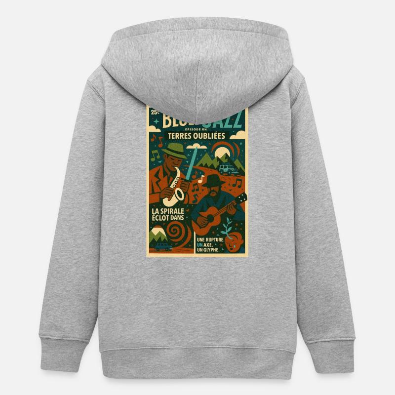 Blues et Jazz des Terres Oubliées - Veste à capuche ado bio Stanley/Stella - gris chiné