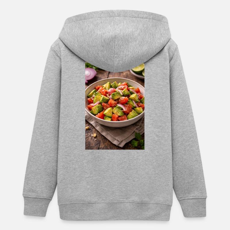 Salade d’avocat et de tomates - Veste à capuche ado bio Stanley/Stella - gris chiné