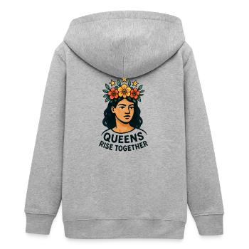 Königinnen wachsen zusammen - Teenager Organic Kapuzenjacke Mini Cultivator von Stanley/Stella - Grau meliert - Hinten - AI Model Teenager Male light (155cm)