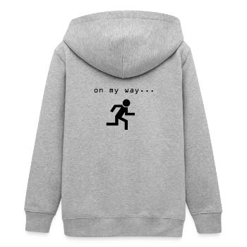 On my way - Teens Organic Zip-up Hoodie by Stanley/Stella - heather grey - Back - AI Model Teenager Male light (155cm)