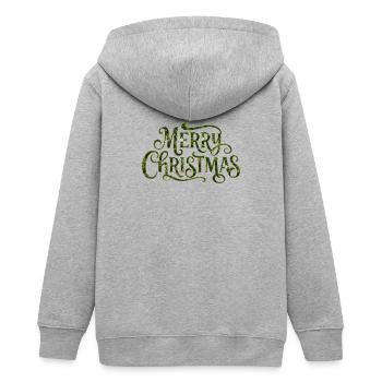 Message de Noël Vintage Vert - Veste à capuche ado bio Stanley/Stella - gris chiné - Dos - AI Model Teenager Male light (155cm)