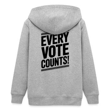 Every Vote Counts - Teens Organic Zip-up Hoodie by Stanley/Stella - heather grey - Back - AI Model Teenager Male light (155cm)