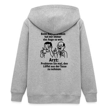 witziger spruch kaffee trinken - Teenager Organic Kapuzenjacke Mini Cultivator von Stanley/Stella - Grau meliert - Hinten - AI Model Teenager Male light (155cm)
