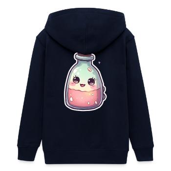 Süße Kawaii-Kuchentrankflasche - Teenager Organic Kapuzenjacke Mini Cultivator von Stanley/Stella - Navy - Hinten - AI Model Teenager Male light (155cm)