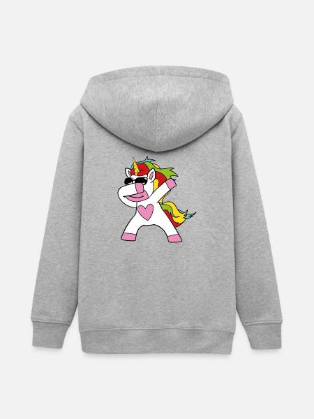 Dabbing Einhorn - Teenager Organic Kapuzenjacke Mini Cultivator von Stanley/Stella - Grau meliert