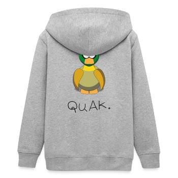 Quak - Teenager Organic Kapuzenjacke Mini Cultivator von Stanley/Stella - Grau meliert - Hinten - AI Model Teenager Male light (155cm)