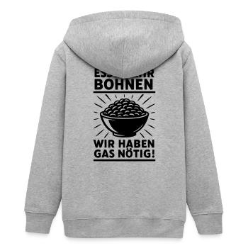 bohnen essen furzen gas - Teenager Organic Kapuzenjacke Mini Cultivator von Stanley/Stella - Grau meliert - Hinten - AI Model Teenager Male light (155cm)