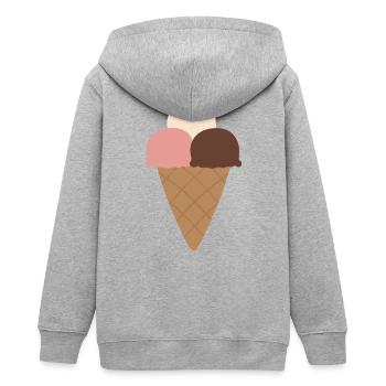 Triple Scoop Cream Cone - Teenager Organic Kapuzenjacke Mini Cultivator von Stanley/Stella - Grau meliert - Hinten - AI Model Teenager Male light (155cm)