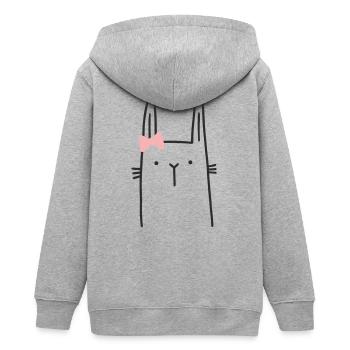 Bunny Girl Easter Bunny - Teens Organic Zip-up Hoodie by Stanley/Stella - heather grey - Back - AI Model Teenager Male light (155cm)