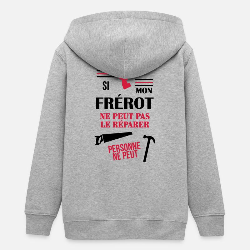 Frère Frangin Frere Naissance Bébé Frérot - Veste à capuche ado bio Stanley/Stella - gris chiné