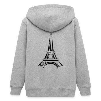 tour Eiffel - Veste à capuche ado bio Stanley/Stella - gris chiné - Dos - AI Model Teenager Male light (155cm)