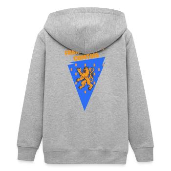 Frankly Comtois - Teens Organic Zip-up Hoodie by Stanley/Stella - heather grey - Back - AI Model Teenager Male light (155cm)