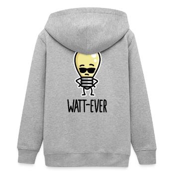 Drôle d’électricien disant Ampoule Watt-ever - Veste à capuche ado bio Stanley/Stella - gris chiné - Dos - AI Model Teenager Male light (155cm)