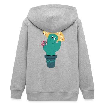 Cactus mexicain - Veste à capuche ado bio Stanley/Stella - gris chiné - Dos - AI Model Teenager Male light (155cm)