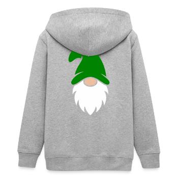 Smaragd-Zwerg Garten-Charme - Teenager Organic Kapuzenjacke Mini Cultivator von Stanley/Stella - Grau meliert - Hinten - AI Model Teenager Male light (155cm)