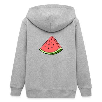 watermelon summer - Teenager Organic Kapuzenjacke Mini Cultivator von Stanley/Stella - Grau meliert - Hinten - AI Model Teenager Male light (155cm)