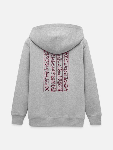 Kursiv-Hieroglyphen - Teenager Organic Kapuzenjacke Mini Cultivator von Stanley/Stella - Grau meliert