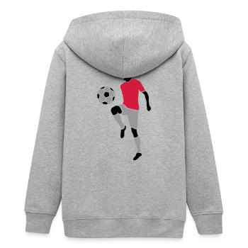 Fußball Spieler Fußball - Teenager Organic Kapuzenjacke Mini Cultivator von Stanley/Stella - Grau meliert - Hinten - AI Model Teenager Male light (155cm)