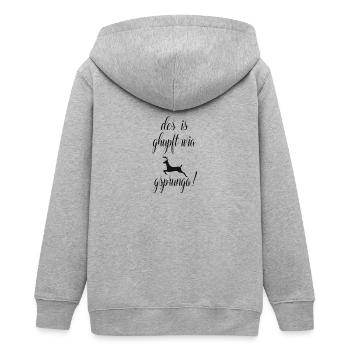 des is ghupft wia gsprunga ! - Teenager Organic Kapuzenjacke Mini Cultivator von Stanley/Stella - Grau meliert - Hinten - AI Model Teenager Male light (155cm)