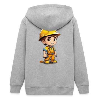 Constructeur - Veste à capuche ado bio Stanley/Stella - gris chiné - Dos - AI Model Teenager Male light (155cm)
