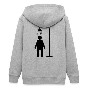 douche - Veste à capuche ado bio Stanley/Stella - gris chiné - Dos - AI Model Teenager Male light (155cm)