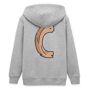 Buchstabe C Holz Holzbuchstabe Name - Teenager Organic Kapuzenjacke Mini Cultivator von Stanley/Stella - Grau meliert - Hinten - AI Model Teenager Male light (155cm)