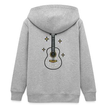 Glitzernde Gitarre fürs Musikerherz - Teenager Organic Kapuzenjacke Mini Cultivator von Stanley/Stella - Grau meliert - Hinten - AI Model Teenager Male light (155cm)