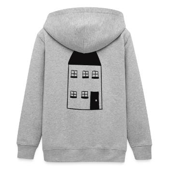 Haus - Teenager Organic Kapuzenjacke Mini Cultivator von Stanley/Stella - Grau meliert - Hinten - AI Model Teenager Male light (155cm)