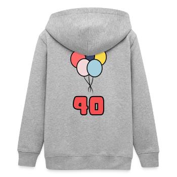 40. 40 ANS. 40e ANNIVERSAIRE. ANNIVERSAIRE 40 ANS. - Veste à capuche ado bio Stanley/Stella - gris chiné - Dos - AI Model Teenager Male light (155cm)