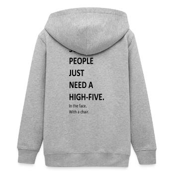 drôle énonciation cool drôle dictons cool humour - Veste à capuche ado bio Stanley/Stella - gris chiné - Dos - AI Model Teenager Male light (155cm)