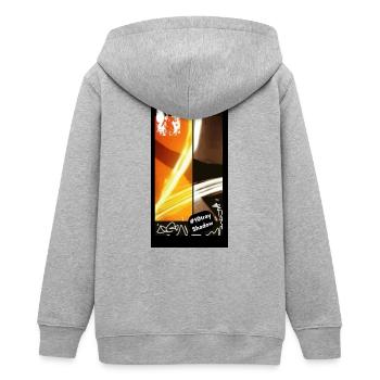 --_swag_orange_noir_blanc_grg_10tray_4_style_b - Teenager Organic Kapuzenjacke Mini Cultivator von Stanley/Stella - Grau meliert - Hinten - AI Model Teenager Male light (155cm)