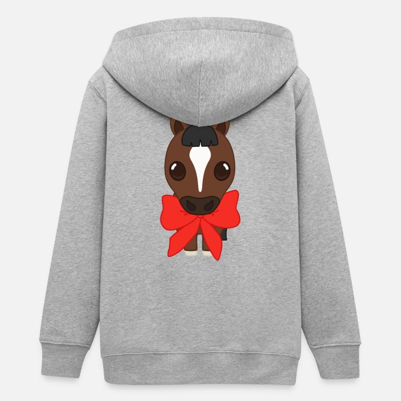 Frange avec ruban rouge - Veste à capuche ado bio Stanley/Stella - gris chiné