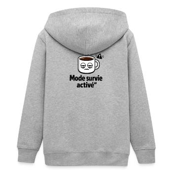 Café Somnolent Sourire - Veste à capuche ado bio Stanley/Stella - gris chiné - Dos - AI Model Teenager Male light (155cm)