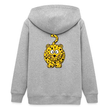 Leopard - Teenager Organic Kapuzenjacke Mini Cultivator von Stanley/Stella - Grau meliert - Hinten - AI Model Teenager Male light (155cm)