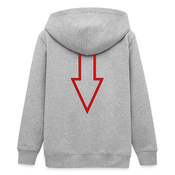 Pfeil Richtungspfeil Wegweiser - Teenager Organic Kapuzenjacke Mini Cultivator von Stanley/Stella - Grau meliert - Hinten - AI Model Teenager Male light (155cm)