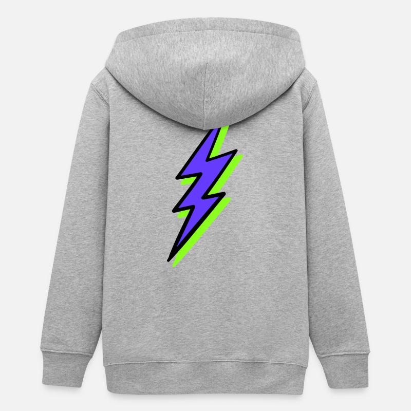 Rayon abstrait dans les tons néon - Veste à capuche ado bio Stanley/Stella - gris chiné