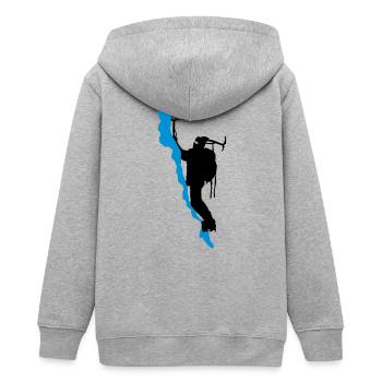 Bergsteiger - Teenager Organic Kapuzenjacke Mini Cultivator von Stanley/Stella - Grau meliert - Hinten - AI Model Teenager Male light (155cm)
