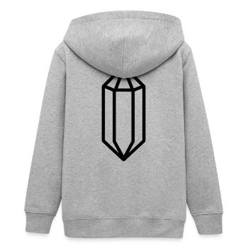 Quarzkristall - Teenager Organic Kapuzenjacke Mini Cultivator von Stanley/Stella - Grau meliert - Hinten - AI Model Teenager Male light (155cm)