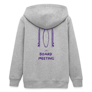 Surfing Board Meeting - Teenager Organic Kapuzenjacke Mini Cultivator von Stanley/Stella - Grau meliert - Hinten - AI Model Teenager Male light (155cm)