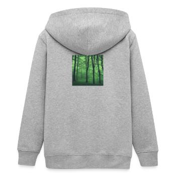 Forêt verte mystique - Veste à capuche ado bio Stanley/Stella - gris chiné - Dos - AI Model Teenager Male light (155cm)