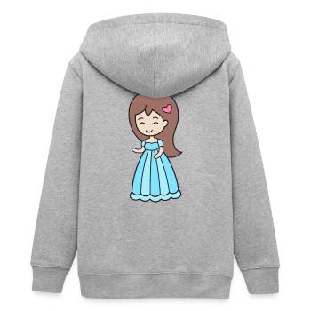 Princesse - Veste à capuche ado bio Stanley/Stella - gris chiné - Dos - AI Model Teenager Male light (155cm)