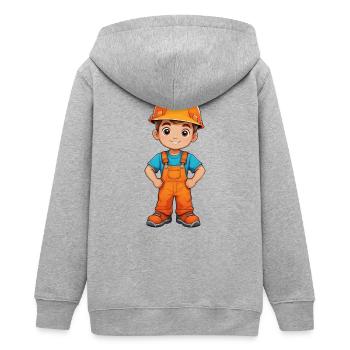Constructeur - Veste à capuche ado bio Stanley/Stella - gris chiné - Dos - AI Model Teenager Male light (155cm)