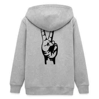 biker wave - Teenager Organic Kapuzenjacke Mini Cultivator von Stanley/Stella - Grau meliert - Hinten - AI Model Teenager Male light (155cm)