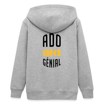 Teenager / Jugendliche / Jugendlicher / Kind - Teenager Organic Kapuzenjacke Mini Cultivator von Stanley/Stella - Grau meliert - Hinten - AI Model Teenager Male light (155cm)